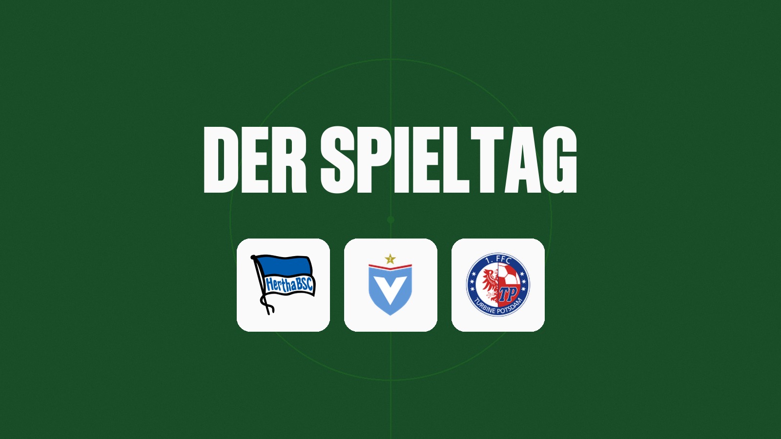 Wappen von Hertha BSC, Viktoria Berlin und Turbine Potsdam zum 4. Spieltag